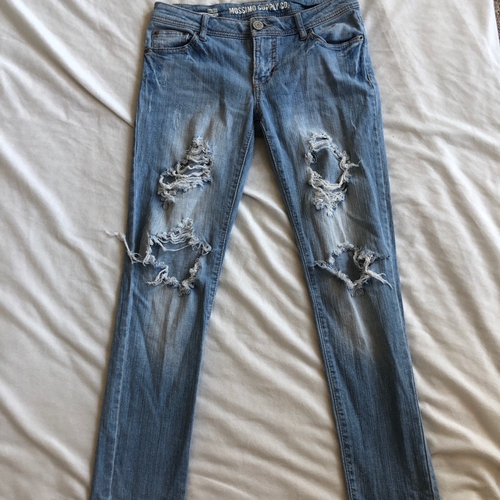 Mossimo Supply Co light blue ripped jeans